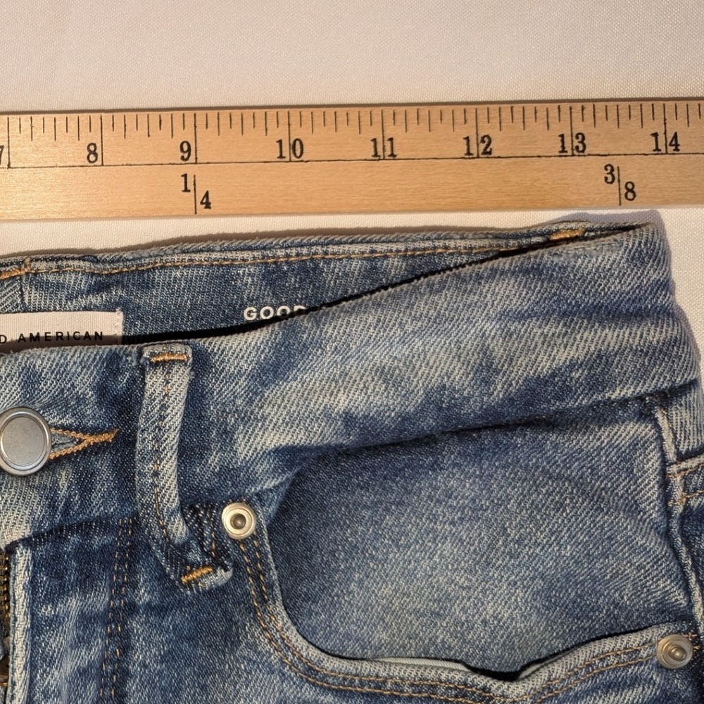 Good American Good Waist Palazzo High Rise Wide Leg Jeans Blue Size 6/28 - Picture 7 of 10